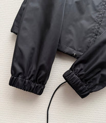 Short Drawstring Nylon Jacket