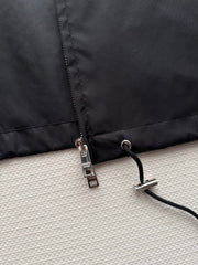 Short Drawstring Nylon Jacket