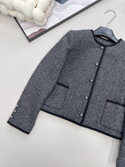 Black and Silver Tweed Short Jacket