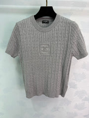Cable Knit Short-Sleeve Top
