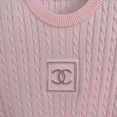 Cable Knit Short-Sleeve Top