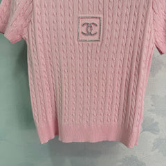 Cable Knit Short-Sleeve Top