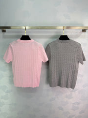 Cable Knit Short-Sleeve Top