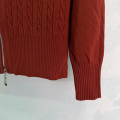 Classic knitted zip-up cardigan
