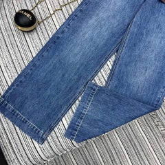 Logo pocket wide-leg jeans