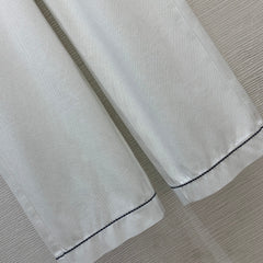 Color-blocked striped loose-fitting jeans