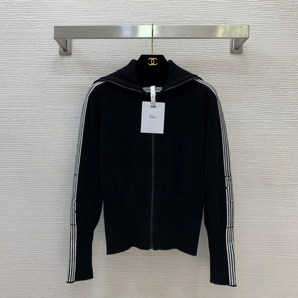 Navy Collar Cardigan Top