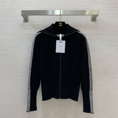 Navy Collar Cardigan Top