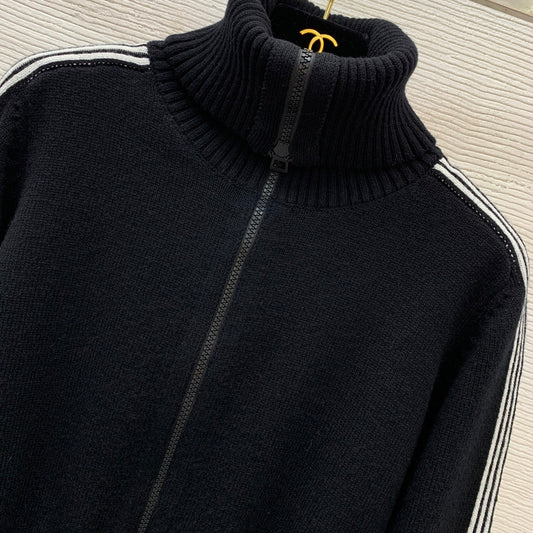 Navy Collar Cardigan Top