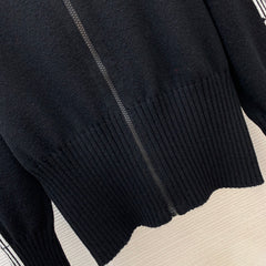 Navy Collar Cardigan Top