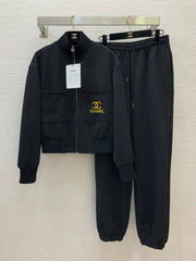 Embossed logo fashion casual sportswear set