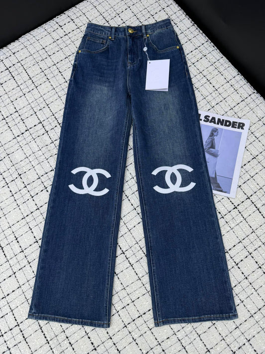 Logo Appliqué Straight Leg Jeans
