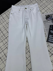 Embroidered Back Pocket Flared Jeans