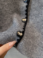 Simple color-blocked cardigan