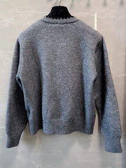 Simple color-blocked cardigan