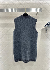 Beaded Sequined Knit Vest Dress