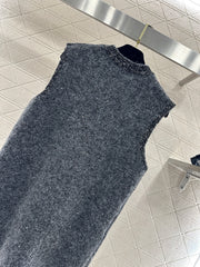 Beaded Sequined Knit Vest Dress