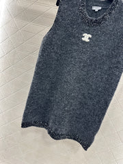 Beaded Sequined Knit Vest Dress