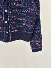 Mixed-color knit cardigan