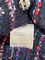 Mixed-color knit cardigan