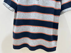 Color-blocked striped short-sleeved shirt