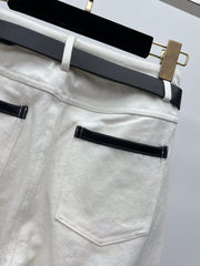 Embroidered logo wide-leg pants