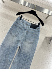 Jacquard Straight Leg Jeans