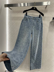 Jacquard Straight Leg Jeans
