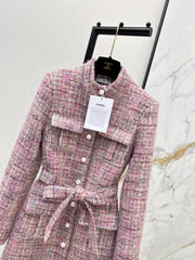 Plaid Tweed Collared Dress