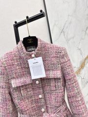 Plaid Tweed Collared Dress