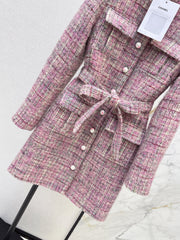 Plaid Tweed Collared Dress