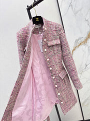 Plaid Tweed Collared Dress