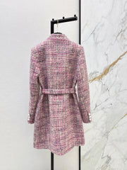 Plaid Tweed Collared Dress