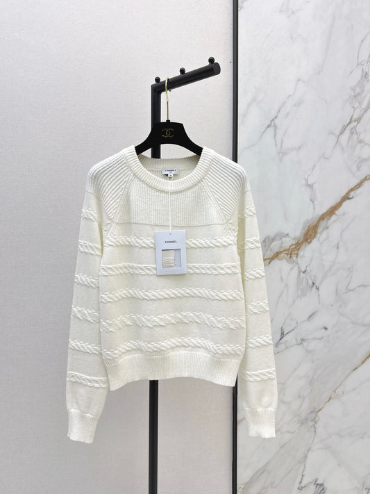 Creamy White Cable Knit Sweater