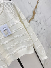 Creamy White Cable Knit Sweater