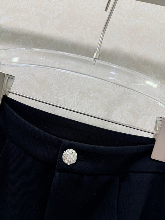 High-waisted flared trousers