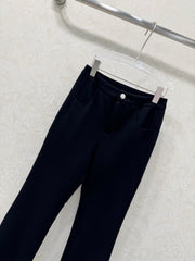 High-waisted flared trousers