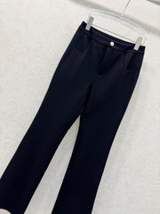 High-waisted flared trousers