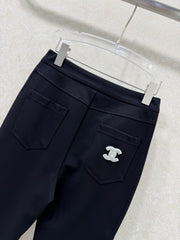 High-waisted flared trousers