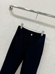 High-waisted flared trousers