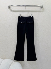 High-waisted flared trousers