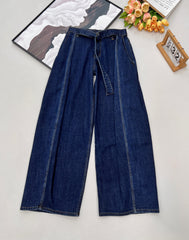 Belted Wide-Leg Jeans
