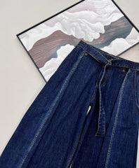 Belted Wide-Leg Jeans