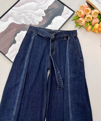 Belted Wide-Leg Jeans