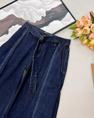 Belted Wide-Leg Jeans