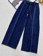 Belted Wide-Leg Jeans
