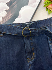 Belted Wide-Leg Jeans