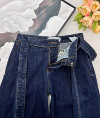 Belted Wide-Leg Jeans