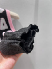 Black and pink color-blocked knit vest
