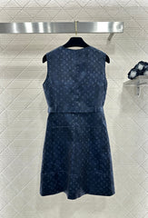 Printed Belt Vest Dress